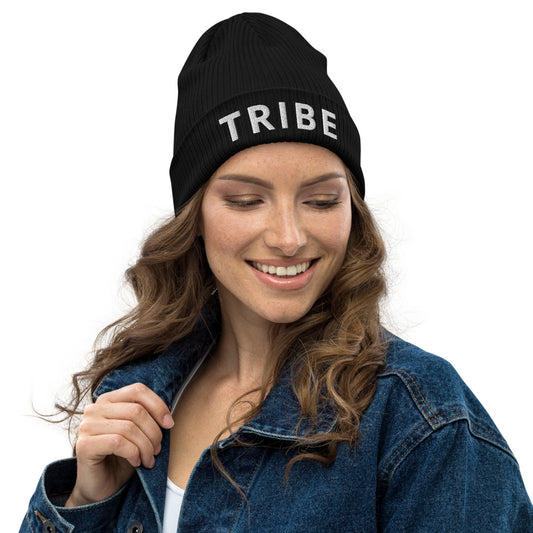 "TRIBE" Organic ribbed beanie